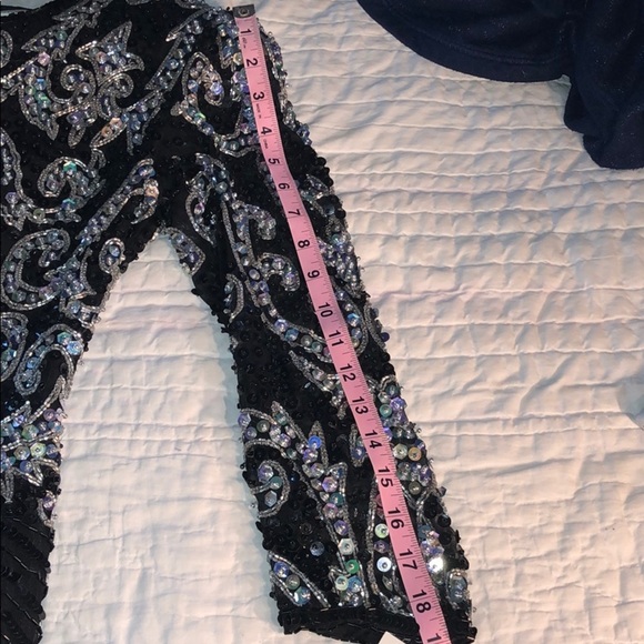 DRESS BRILLIANT BY JA VINTAGE SEQUIN BLACK SILVER - Picture 13 of 14